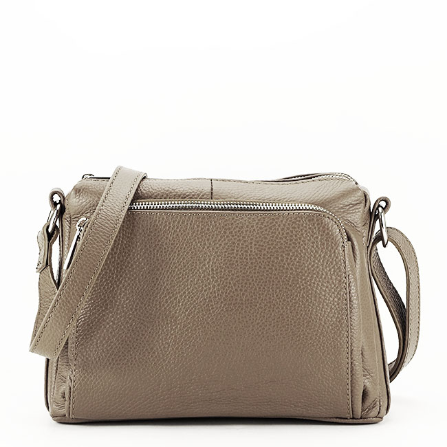 Geanta taupe din piele naturala Camelia 123