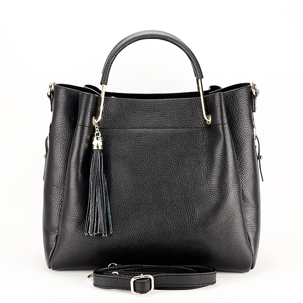 Geanta din piele naturala neagra Ariana [3]