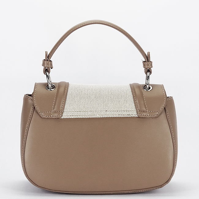 Geanta eleganta maro taupe cu insertie textila bej DHJ943-2 17 [5]