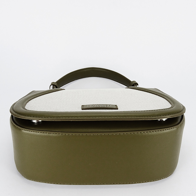 Geanta eleganta verde maslina cu insertie textila bej DHJ943-2 17 [7]