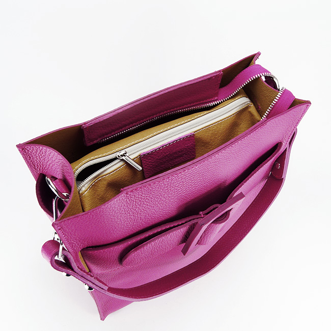 Geanta fucsia din piele naturala cu borseta detasabila 8929 124 [8]