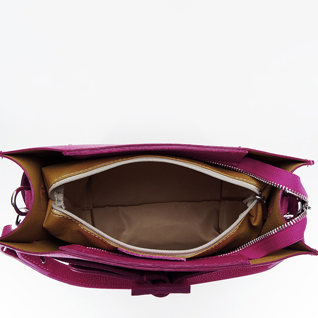 Geanta fucsia din piele naturala cu borseta detasabila 8929 124 [7]