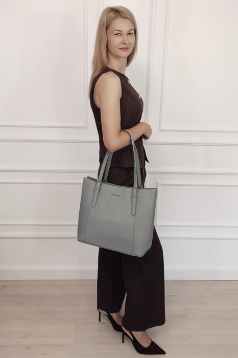 Geanta gri inchis David Jones Paris de talie mare CM7674 M13 [4]