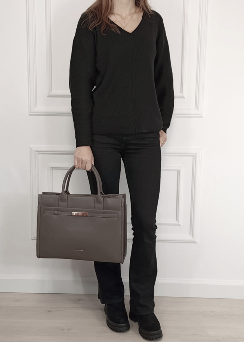 Geanta gri inchis mare David Jones CM7736 17 [2]