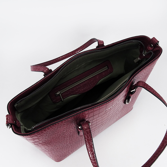 Geanta mare bordeaux cu imprimeu reptila X9527 M13 [8]