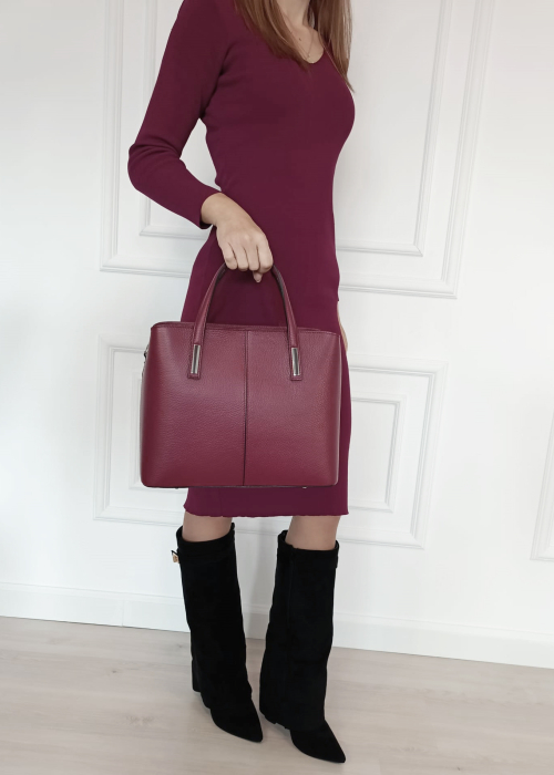 Geanta mare bordeaux din piele naturala 8922 M6 [2]