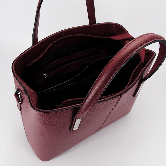 Geanta mare bordeaux din piele naturala 8922 M6 [9]