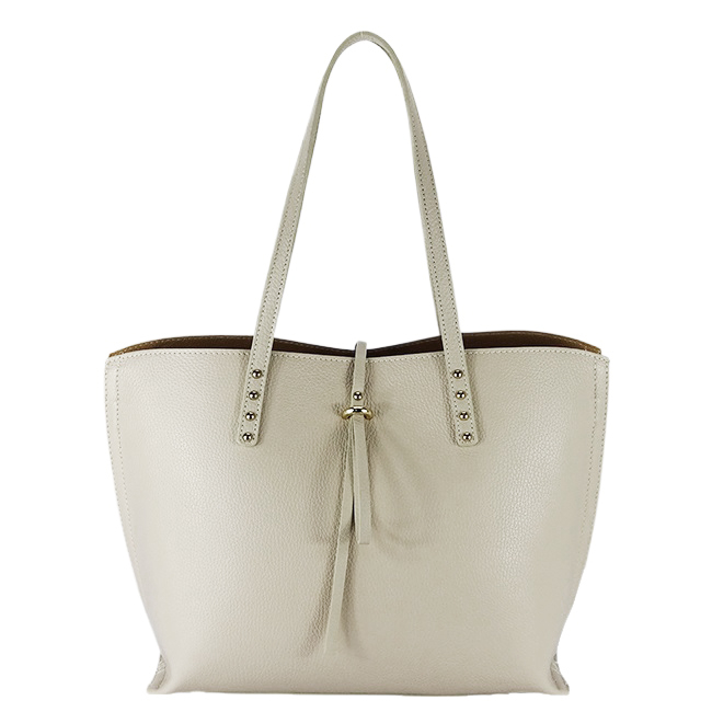 Geanta mare crem din piele naturala 1740 M8