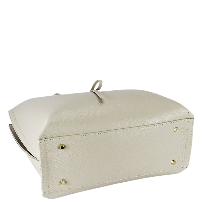 Geanta mare crem din piele naturala 1740 M8 [7]