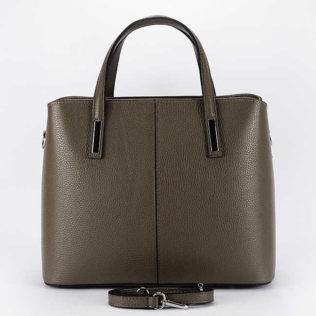 Geanta mare taupe inchis din piele naturala 8922 130 [6]