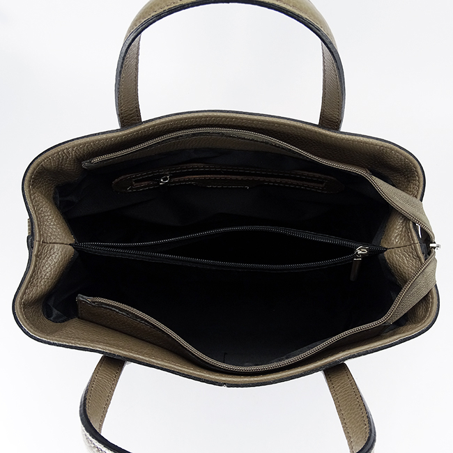 Geanta mare taupe inchis din piele naturala 8922 130 [8]