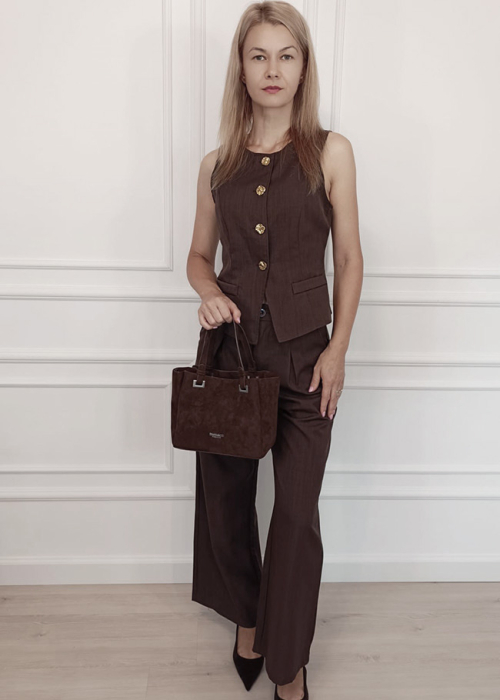 Geanta maro cafeniu din velur DIANA&CO DHJ929-2 M13 [2]