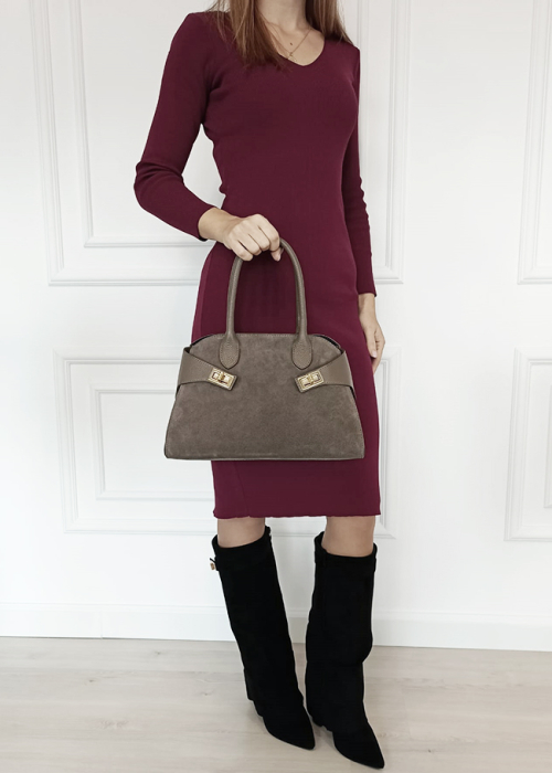 Geanta maro taupe din piele naturala 1895 130 [2]