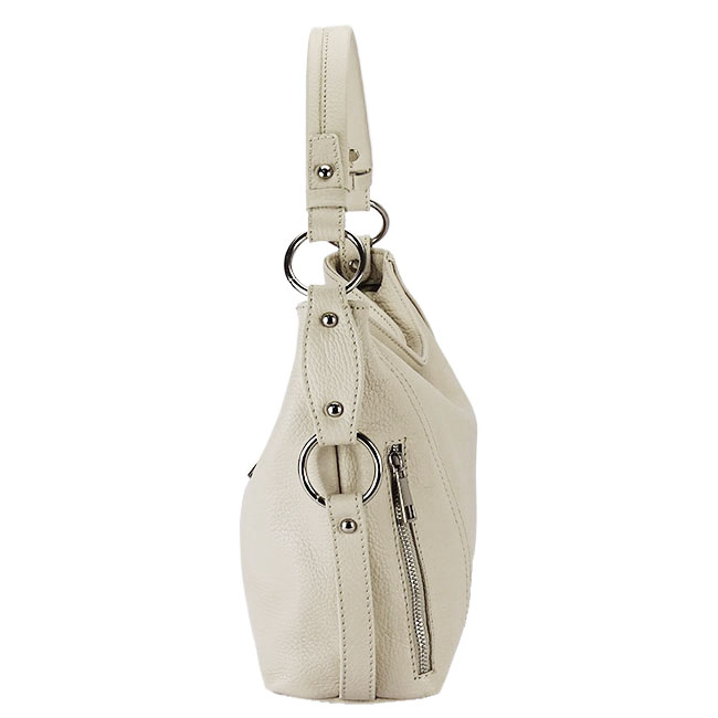 Geanta medie bej deschis din piele naturala 8931 124 [4]