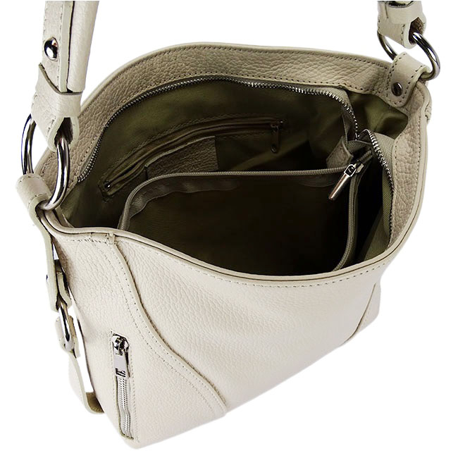 Geanta medie bej deschis din piele naturala 8931 124 [9]