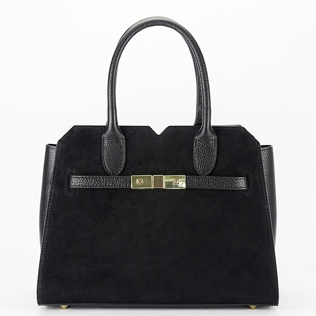 Geanta medie neagra din piele naturala 8908 M9