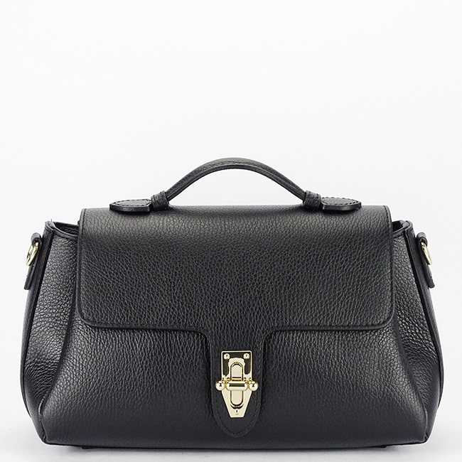 Geanta medie neagra din piele naturala 8910 126