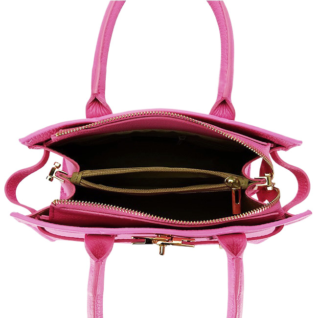 Geanta medie roz bonbon din piele naturala B-1727 122 [9]