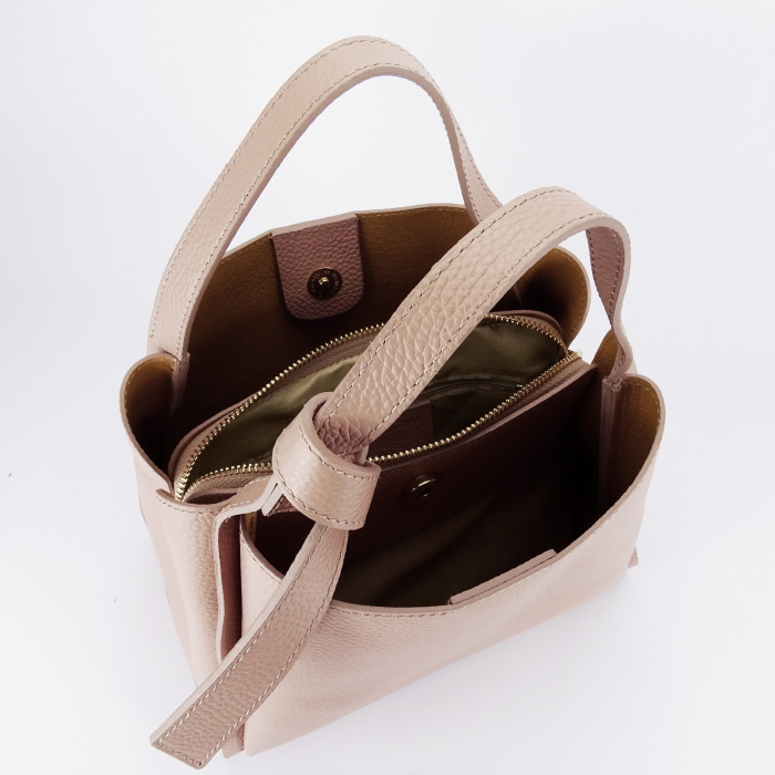 Geanta medie roz deschis din piele naturala 8905 128 [8]