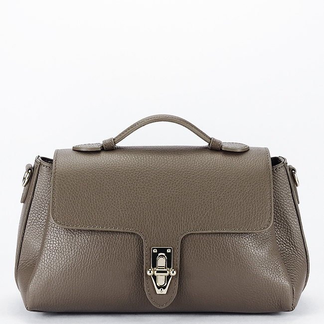 Geanta medie taupe din piele naturala 8910 126