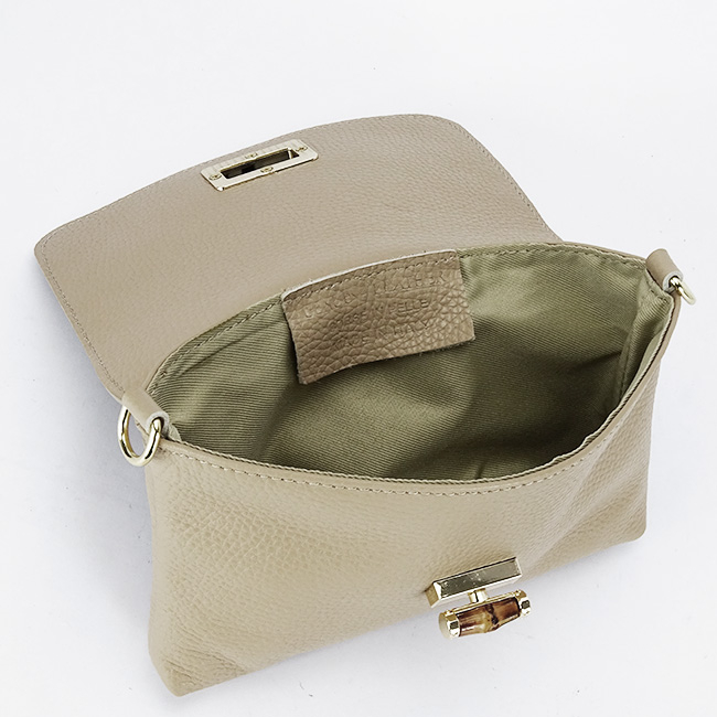 Geanta mica bej taupe din piele naturala 2052 06 [9]