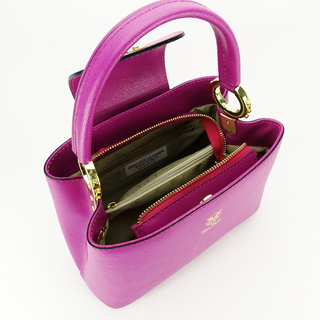 Geanta din piele naturala 8950 120 Fucsia [8]