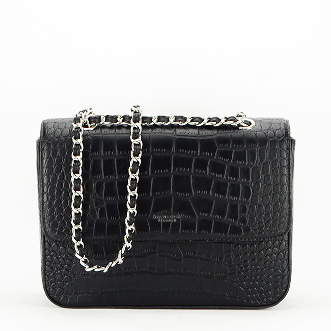 Geanta neagra cu imprimeu de reptila DTL3125-3 16 [3]