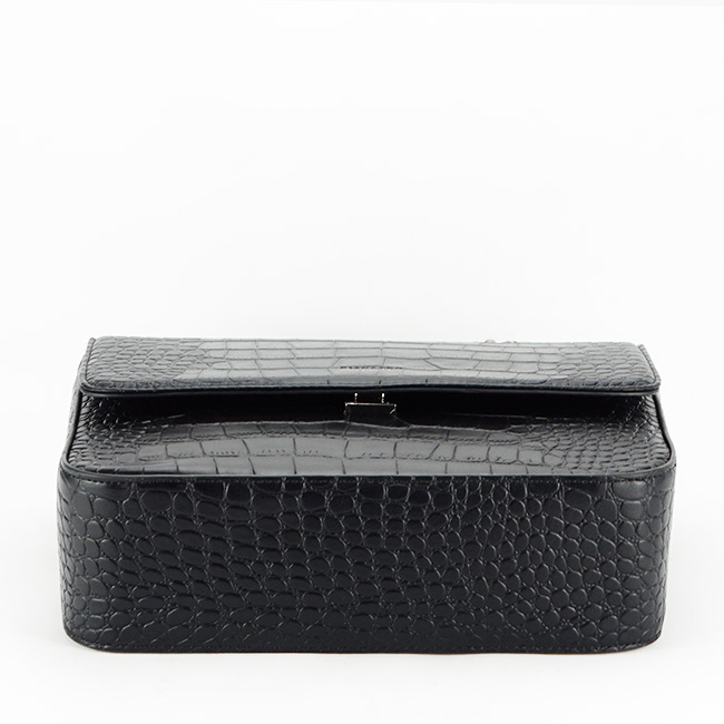 Geanta neagra cu imprimeu de reptila DTL3125-3 16 [6]