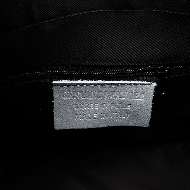 Geanta neagra din piele naturala cu imprimeu de reptila 8916 129 [11]