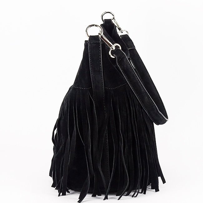 Geanta neagra Flora&CO Paris cu franjuri F7515 14 [5]