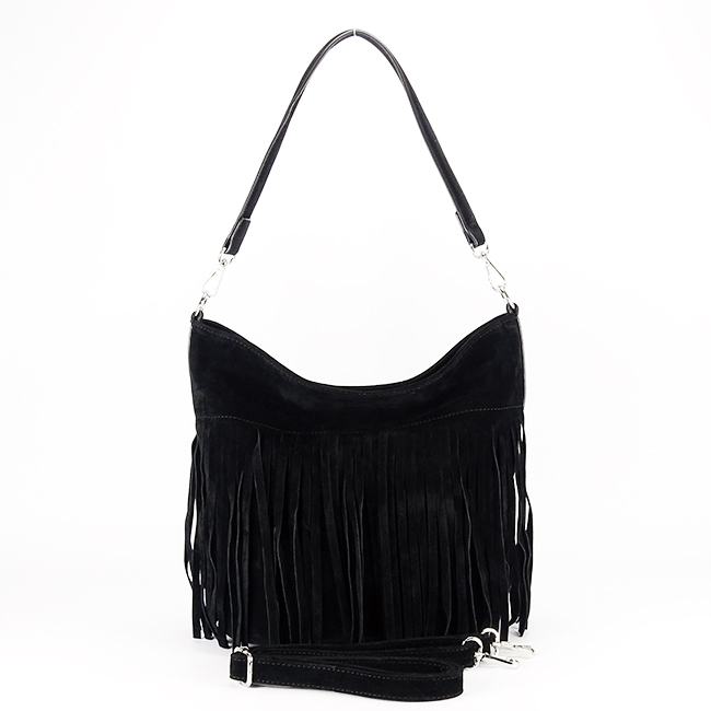 Geanta neagra Flora&CO Paris cu franjuri F7515 14 [7]