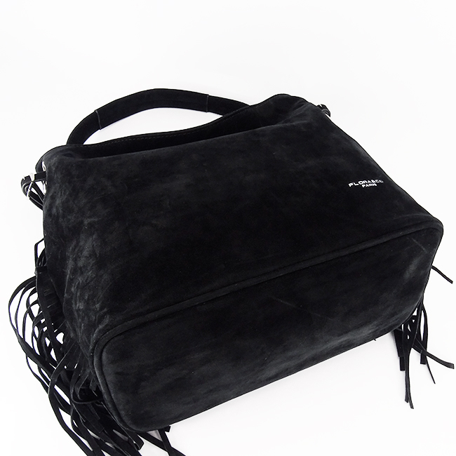 Geanta neagra Flora&CO Paris cu franjuri F7518 M4 [6]