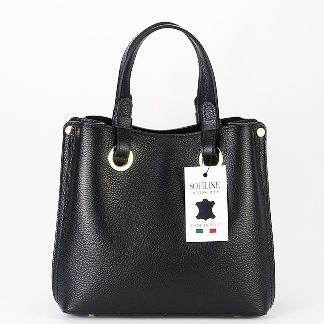 Geanta neagra medie din piele naturala 8916 129 [5]