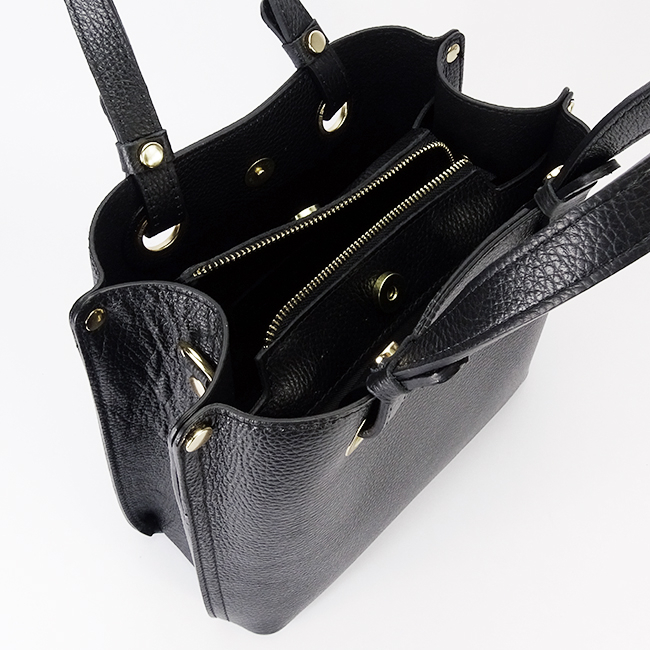 Geanta neagra medie din piele naturala 8916 129 [9]