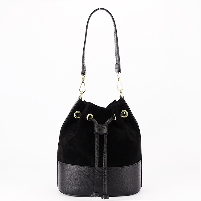 Geanta neagra tip sac din piele naturala 1313 M9 [3]