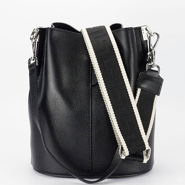 Geanta neagra tip sac din piele naturala 8951A 122 [6]