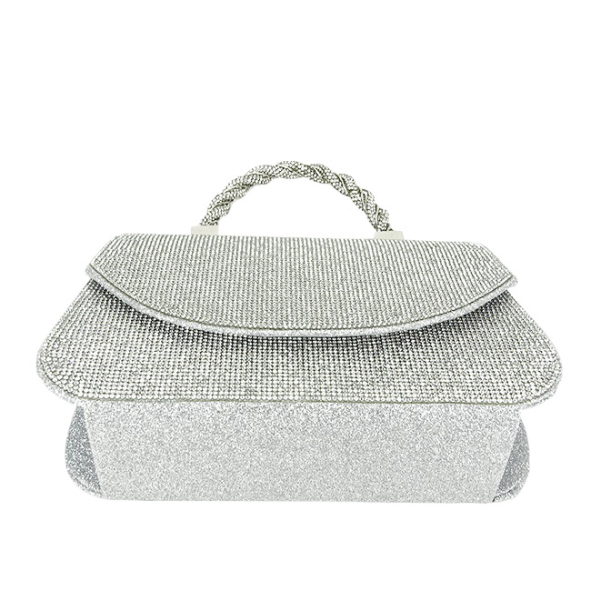 Geanta eleganta argintiu cu sclipici si pietricele BYH873 06 [6]