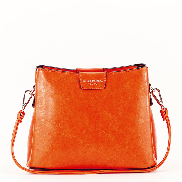 Geanta portocalie cu aspect marmorat judy