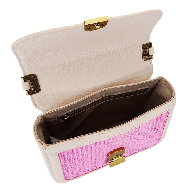 Geanta roz deschis crossbody cu model impletit CM7497 15 [8]