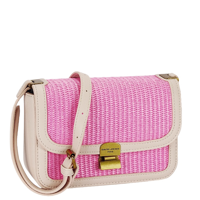 Geanta roz deschis crossbody cu model impletit CM7497 15 [3]
