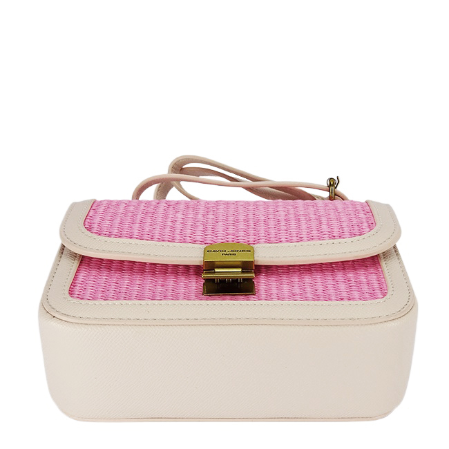 Geanta roz deschis crossbody cu model impletit CM7497 15 [6]