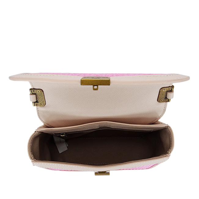 Geanta roz deschis crossbody cu model impletit CM7497 15 [7]