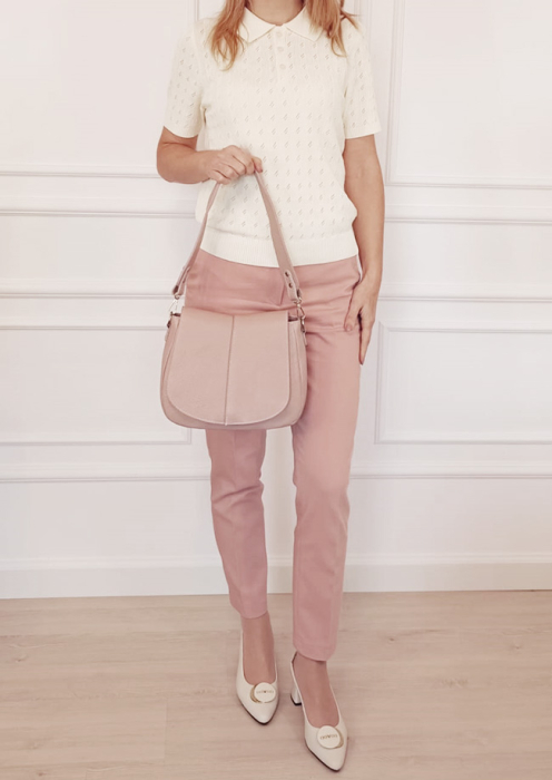 Geanta roz deschis din piele naturala 8960 123 [2]