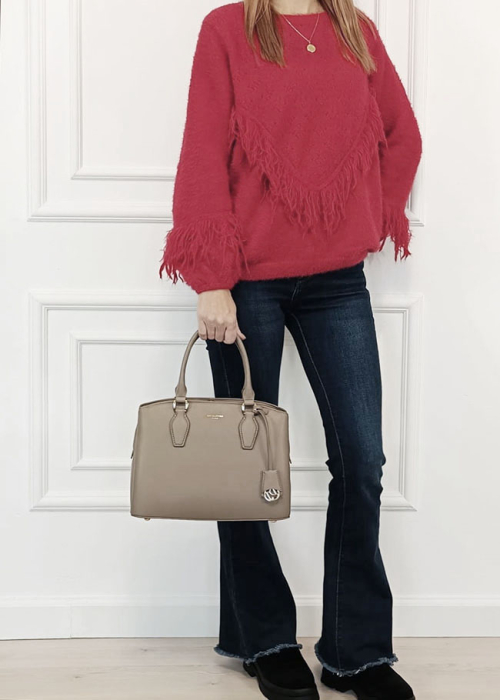 Geanta taupe deschis mare David Jones CM7252-2 16 [2]