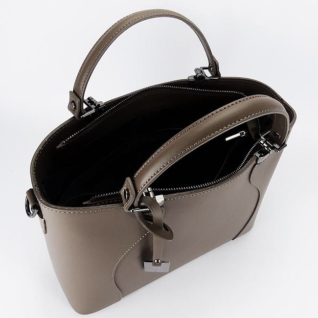 Geanta taupe din piele naturala 1424A 125 [9]