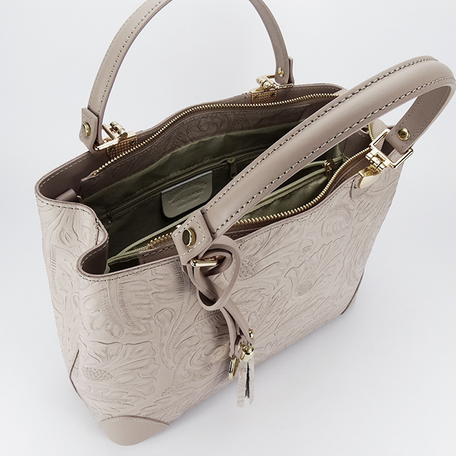 Geanta taupe din piele naturala 8952 122 [8]
