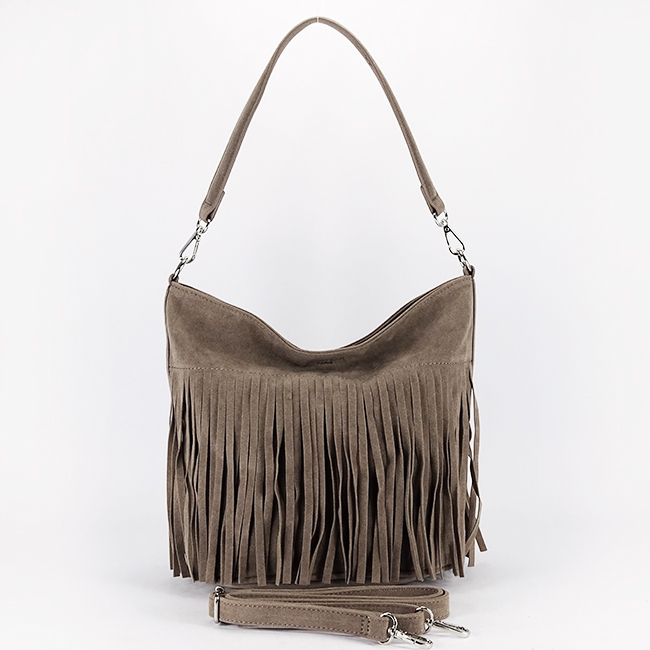 Geanta taupe Flora&CO Paris cu franjuri F7515 14 [6]