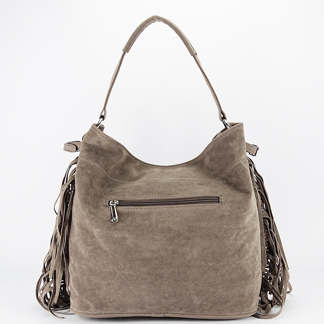 Geanta taupe Flora&CO Paris cu franjuri F7518 M4 [4]