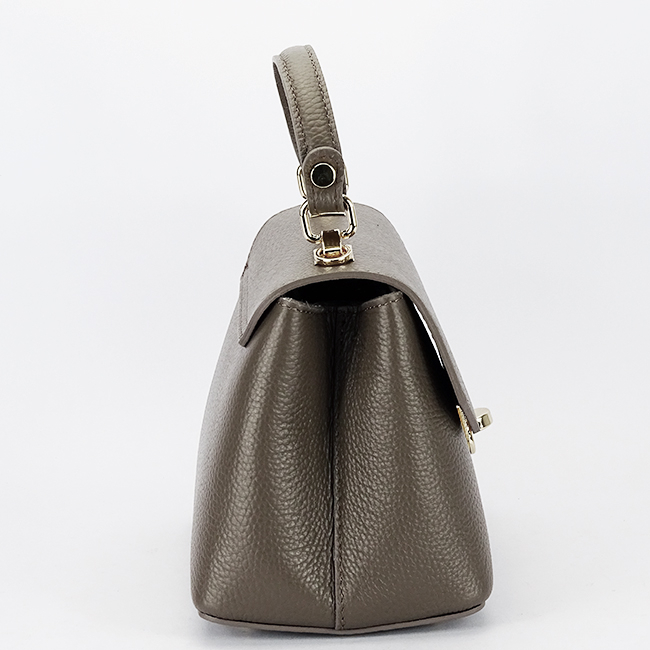 Geanta taupe inchis din piele naturala 1736 131 [4]