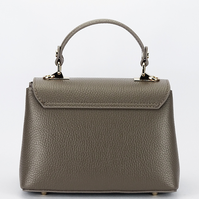 Geanta taupe inchis din piele naturala 1736 131 [5]